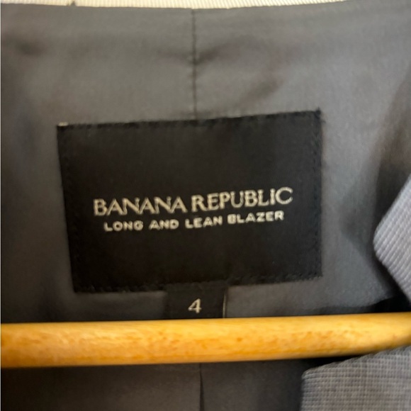 Banana Republic Long and Lean Gray Blazer Stand Collar - Picture 4 of 11